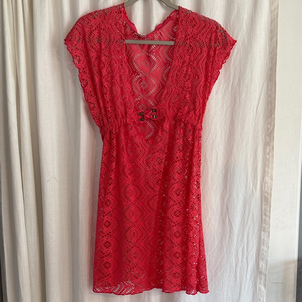 BECCA Coral Lace Swim Coverup